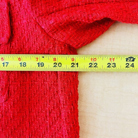 NWT VIGOSS Women's Red Crop Jacket Size Large Full Lined Buttons Flap Pockets - Picture 11 of 12